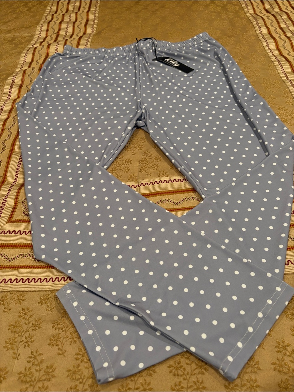 NWT Lily (Firmiana) Polka Dot Casual Pants, Polyester/Spandex Blend, 3XL